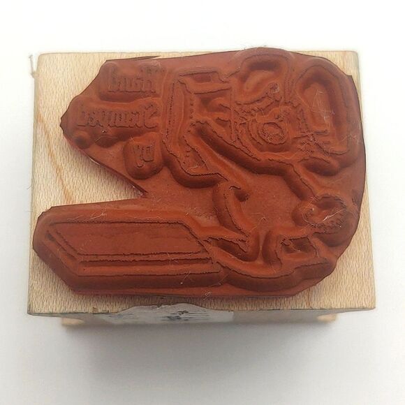 Vintage "Hand Stamped by" Bunny Rubber Stamp - Picture 3 of 3